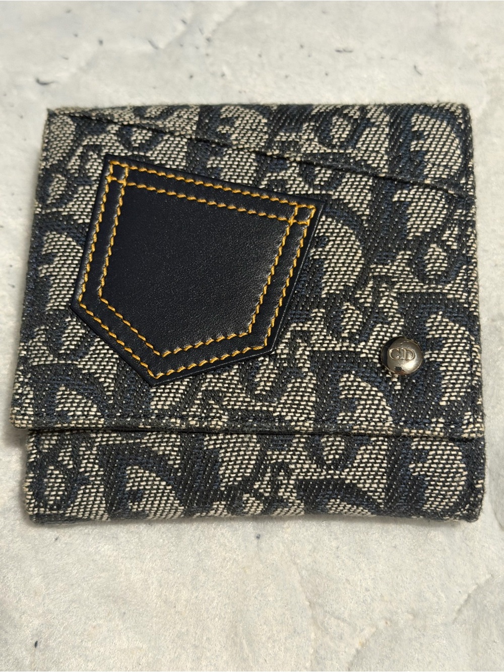 Christian Dior Trotter Bifold Trotter Wallet — Navy
